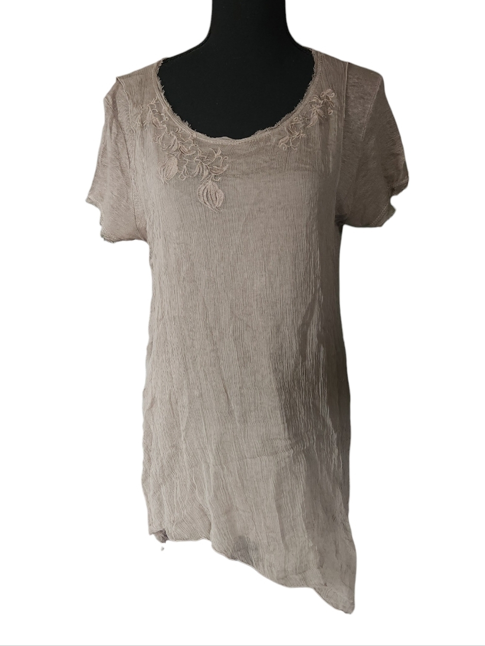Tempo Paris Blouse Asymmetrical Fairy Coquette Lagenlook Cottagecore Boho Top M